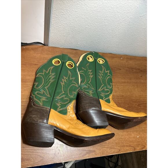 Vintage O\'Sullivan Cowhide Western Cowboy Boots Size 7.5 Brown Ortho Ease Heel main image 6